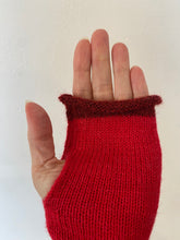 Load image into Gallery viewer, Red Alpaca Fingerless Gloves