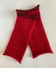 Load image into Gallery viewer, Red Alpaca Fingerless Gloves