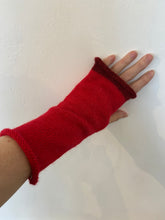 Load image into Gallery viewer, Red Alpaca Fingerless Gloves
