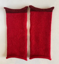 Load image into Gallery viewer, Red Alpaca Fingerless Gloves