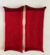 Load image into Gallery viewer, Red Alpaca Fingerless Gloves