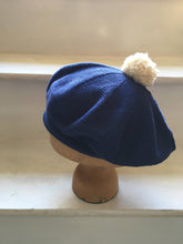 Load image into Gallery viewer, Royal Blue Cotton Beret with Pompom
