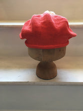 Load image into Gallery viewer, Orange Red Cotton Beret with Pompom