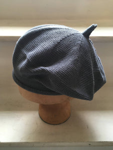 Grey Blue Cotton French Style Beret