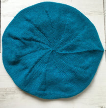 Load image into Gallery viewer, Turquoise Blue Alpaca Tam Style Beret