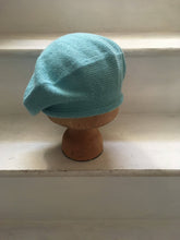 Load image into Gallery viewer, Light Aqua Alpaca Knitted Tam Style Beret with Rolled Hem, by Lord and Taft
