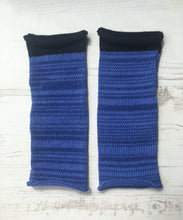 Load image into Gallery viewer, Blue Cotton Knitted Fingerless Gloves