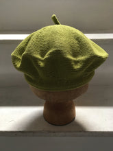 Load image into Gallery viewer, Lime Green Knitted Cotton French-Style Beret
