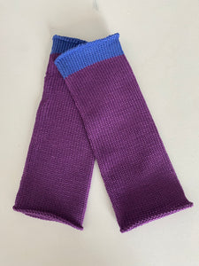 Purple Cotton Fingerless Gloves