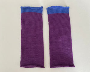 Purple Cotton Fingerless Gloves