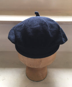 Navy Cotton French Style Beret