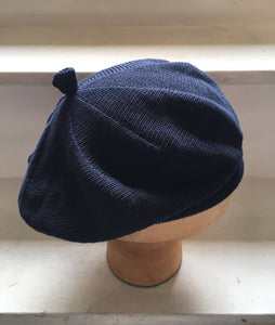 Lord and Taft Navy Blue Cotton Knitted French Style Beret