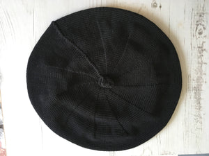 Black Cotton French Style Beret