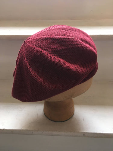 Maroon Cotton Knitted Unisex Tam by Lord and Taft