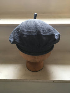 Grey Blue Cotton French Style Beret