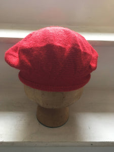 Red Alpaca Knitted Tam Style Beret