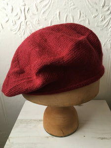 Lord and Taft Light Maroon Alpaca Knitted Tam Style Beret