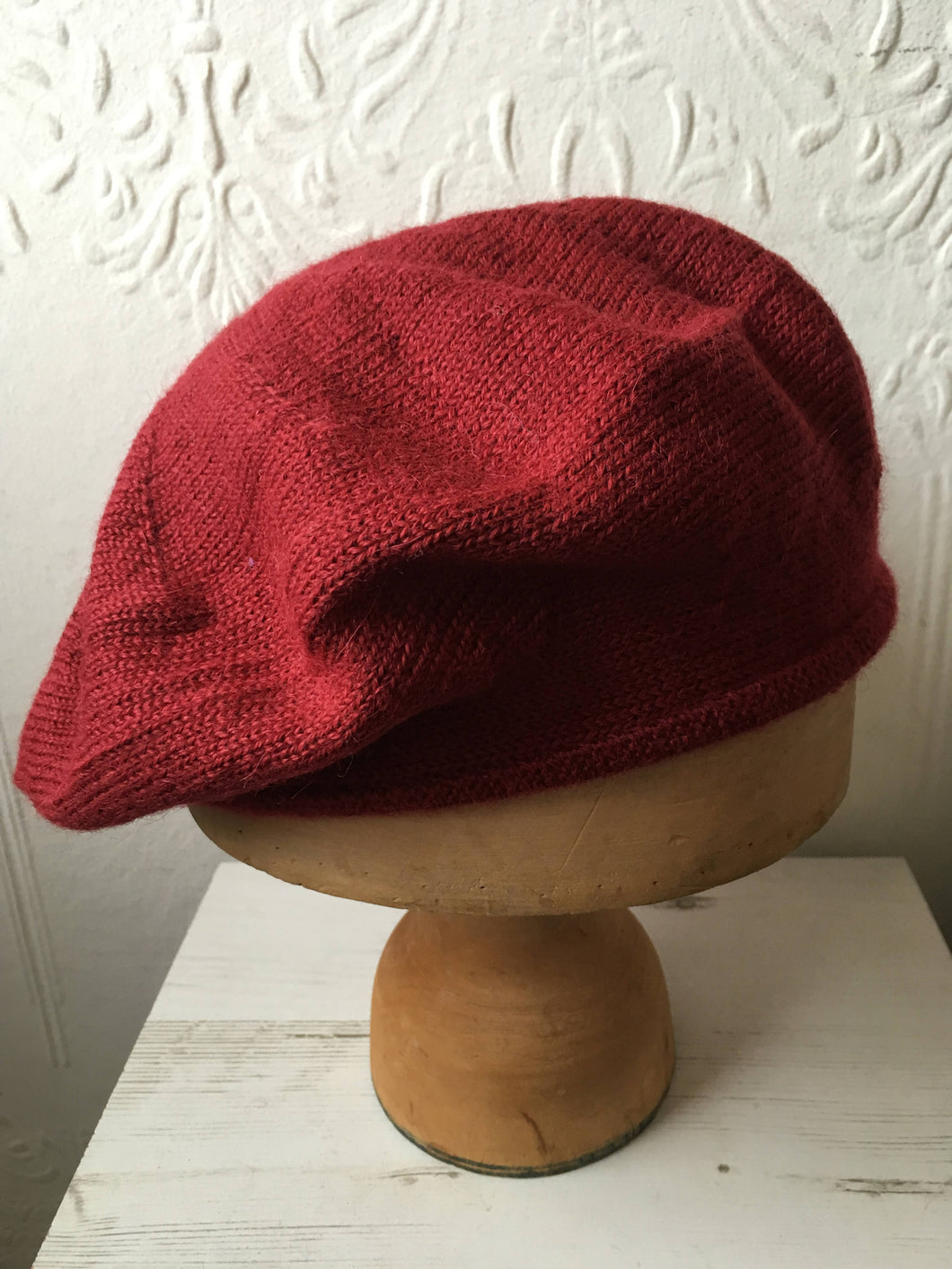 Lord and Taft Light Maroon Alpaca Knitted Tam Style Beret