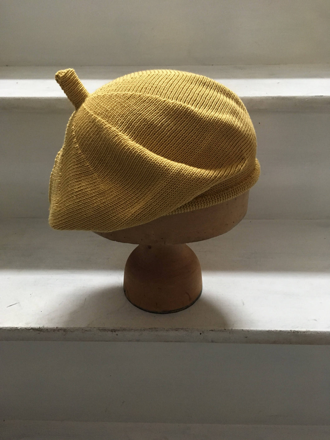 Lord and Taft Naples Yellow Knitted Cotton French Style Beret