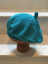 Load image into Gallery viewer, Turquoise Cotton Knitted French Style Beret