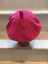 Load image into Gallery viewer, Fuchsia Pink Cotton Knitted French Style Beret