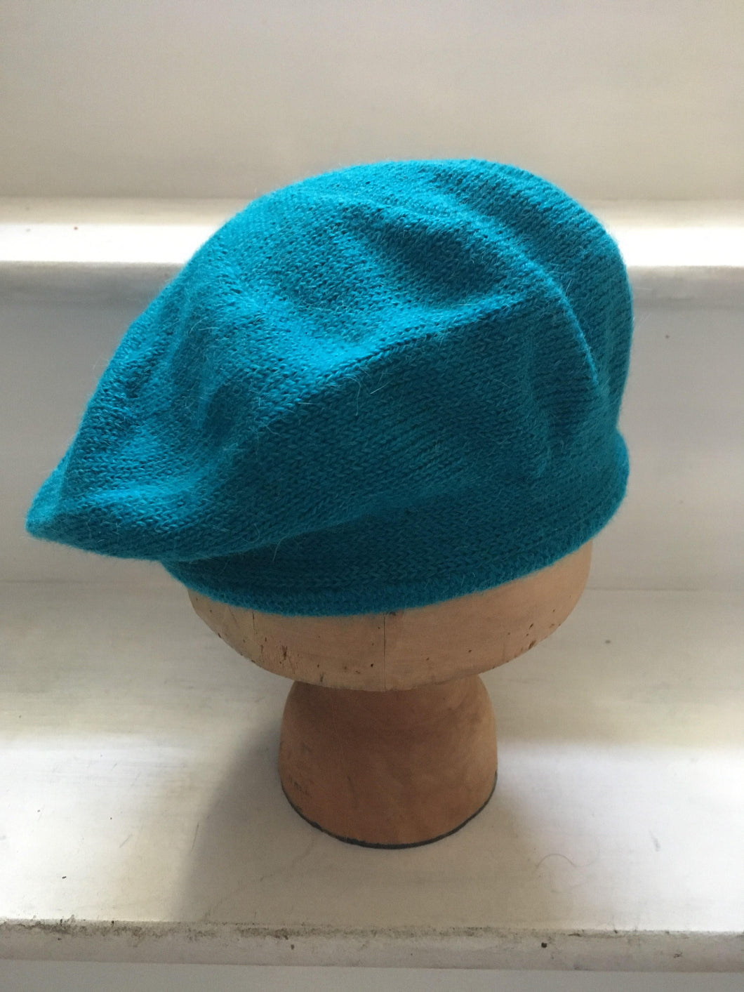 Lord and Taft Turquoise Blue Alpaca Knitted Tam Style Beret