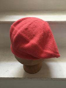 Coral Pink Knitted Alpaca Beret