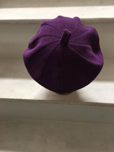 Purple Cotton Knitted French Style Beret