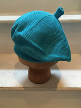 Load image into Gallery viewer, Turquoise Cotton Knitted French Style Beret