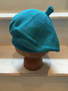 Turquoise Cotton Knitted French Style Beret