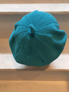 Turquoise Cotton Knitted French Style Beret
