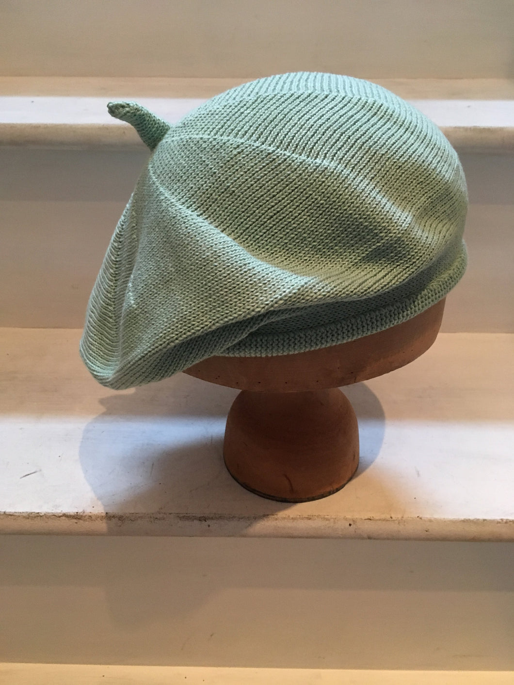 Lord and Taft Mint Green Cotton Knitted French Style Beret