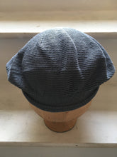 Load image into Gallery viewer, Unisex Blue Grey Cotton Knitted Tam with Rolled Hem