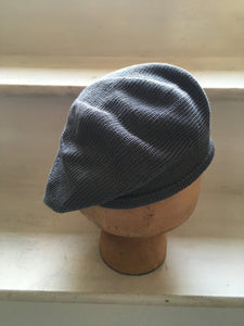 Blue-Grey Knitted Cotton Simple Unisex Tam