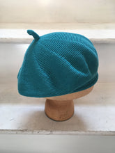 Load image into Gallery viewer, Lord and Taft Teal Cotton Knitted French Style Beret